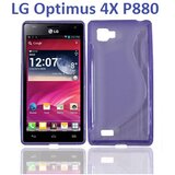  Gumijasti / gel etui S-Line za LG Optimus 4X HD P880 - vijolični Cene