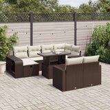 11-dijelni set vrtnih sofa od poliratana s jastucima smeđi | shoptok.hr