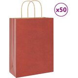  Papirnate vrećice 50 kom s ručkama crvene 26x12x35 cm | shoptok.hr