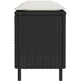  Vrtna klupa s jastukom crna 110x30x40,5 cm poliratan | Eponuda.com