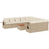 Maison Chic Seti vrtnega pohištva - Vrtna garnitura - Vrtni pohištvo set 12-delna z blazinami bež poli ratan, (21810228) | Shoptok.si