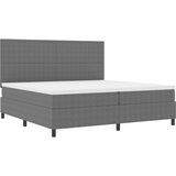  Krevet na podlošku s madracem i LED svjetlom Sivi 200x200 cm Žoržet tkanina | shoptok.hr
