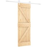  Klizna vrata Prirodna i bijela 70 x 210 cm Čvrsta borovina Smeđa 200 x 5.5 x 210 cm | shoptok.hr