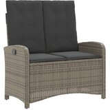  4-dijelna vrtna garnitura od poliratana s jastucima siva 110 cm table length | Shoptok.si
