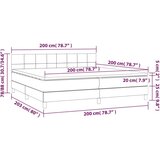  Box spring s madracem LED svjetlosivi 200x200 cm baršun | shoptok.hr