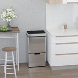  Kanta za smeće 47 L s senzorom + 2 × 12 5 L automatska od nehrđajućeg čelika vodootporna srebrna | shoptok.hr