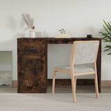 vidaXL Pisalna miza s predalom dimljen hrast 115x50x75 cm inženir. les Cene