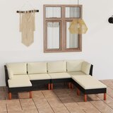 Maison Chic Seti vrtnega pohištva - Vrtna garnitura - Vrtni pohištvo set 7-delna z blazinami poli ratan črna, (21802618) | Shoptok.si