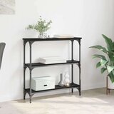 vidaXL Konzolni stol s policom s pohranom Crni hrast 75 x 22.5 x 75 cm u