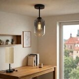 Brilagi LED nadgradni luster R GLASS 1xE27/60W/230V, prečnik 14 cm, crna/dimna siva Slike