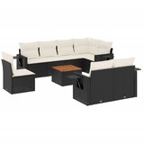  9-dijelni set vrtnih sofa s jastucima crni od poliratana | shoptok.hr