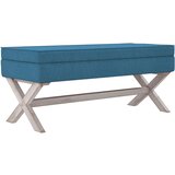 vidaXL Stolček s prostorom za shranjevanje moder 110x45x49 cm žamet, (20766913) | Shoptok.si