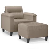  Fotelja s tabureom od mikrovlakna 60 cm smeđesiva | shoptok.hr