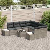  Sjedeća garnitura za vrt 9 kom. Svijetlo siva i tamno siva Svjetlosiva 239 x 62 x 69 cm | shoptok.hr