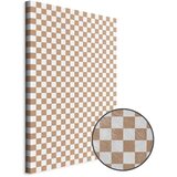 Slika - Checkerboard Pattern - Brown-White Grid with a Subtle Noise 20x30 Premium Print | shoptok.hr