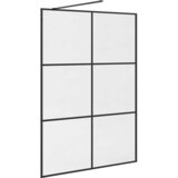 Pregrada za tuširanje s prozirnim staklom ESG 140 x 195 cm crna | shoptok.hr