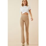  Women's Cream Wide Leg Knitted Pants | Shoptok.si