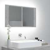 vidaXL LED kopalniška omarica z ogledalom betonsko siva 80x12x45 cm Cene