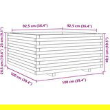  Vrtno cvetlično korito voščeno 100x100x49,5 cm trdna borovina | Shoptok.si