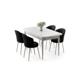 Hanah home Rasklopivi trpezarijski sto i stolice (5 delova) Asfel White Black | Eponuda.com