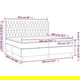  Box spring s madracem LED svjetlosivi 200x200 cm tkanina | shoptok.hr
