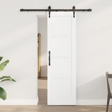 vidaXL Drsna vrata z montažnim kompletom 'ORKDAL'bela trdna borova | Shoptok.si
