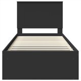  Krevetna konstrukcija Crna 90 x 190 cm Čvrsto borovo drvo | shoptok.hr