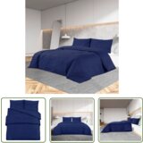 The Living Store Posteljnina mornarsko modra 200x200 cm bombaž - Komplet Prevlek Za Odejo, (21743913) | Shoptok.si