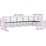  Set vanjskih sofa 6 pcs Bijela 306 x 128,5 x 73 cm | shoptok.hr