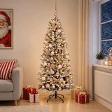  Umjetno božićno drvce s kuglicom 240 cm 300 LED lampica - Zelena i bijela 240 cm s LED-ima i ružičastim lopticama | shoptok.hr