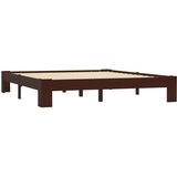 The Living Store Posteljni okvir temno rjav iz trdne borovine 160x200 cm - Posteljni Okvir, (21529875) | Shoptok.si