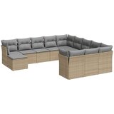  The Living Store Vrtna sedežna garnitura 12-delna z blazinami bež poli ratan - Vrtna Sedežna Garniture, (21449365) | Shoptok.si