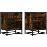 Maison Chic Dvo delni komplet Nočne omarice - Nočne mize dimljen hrast 40x31x50 cm inženirski les, (21689238) Cene