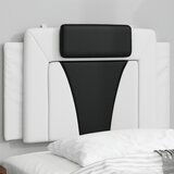 Maison Chic posteljno vzglavje - vzglavna omarica - vzglavna stranica bela in črna 90 cm umetno usnje, (21704221) | Shoptok.si