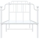 Metalni okvir kreveta s uzglavljem i podnožjem bijeli 75x190 cm | Shoptok.si