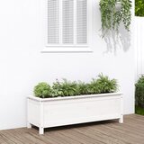 vidaXL Vrtna visoka greda bela 119,5x40x39 cm trdna borovina Cene