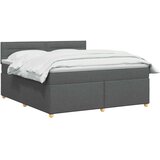  Boxspring krevet s madracem Tamnosiva 180 x 200 cm Tkanina - Tamnosiva 180 x 200 cm Dizajn linija | shoptok.hr