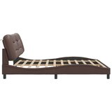  Okvir kreveta s LED svjetlima smeđi 200 x 200 cm umjetna koža | shoptok.hr