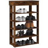 vidaXL Regal za čevlje dimljen hrast 60x30x98 cm inženirski les | Shoptok.si