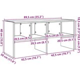 vidaXL Regal za čevlje zložljiva betonsko sivo 89,5x30x40 cm | Shoptok.si