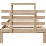 vidaXL Okvir kreveta s uzglavljem 100 x 200 cm od masivne borovine | shoptok.hr