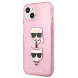 Karl Lagerfeld Futrola za iPhone 13 Mini Pink Glitter Karl`s & Choupette Cene