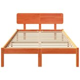  Krevetna konstrukcija s uzglavljem Vosak smeđa 135 x 190 cm | shoptok.hr