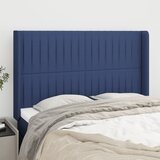  Uzglavlje s u&amp;scaron;ima plavo 147x16x118/128 cm od tkanine Slike