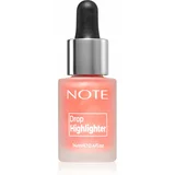 Note Cosmetique Drop Highliter tekoči osvetljevalec s kapalko 01 Pearl Rose 14 ml