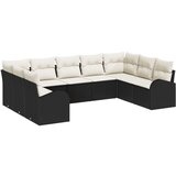  Vrtna garnitura - 3-dijelni set vrtnih sofa s jastučićima crni poli ratan | shoptok.hr