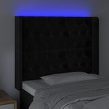  LED uzglavlje crno 103x16x118/128 cm baršunasto | shoptok.hr