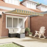 vidaXL Avtomatska zložljiva tenda zelena in rumena 300x250 cm, Zamenjava tkanine za tendu za okvir 3x2.5 m zelena in rumena | Shoptok.si