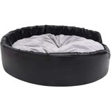 vidaXL pasja postelja črna in siva 99x89x21 cm pliš in umetno usnje | Shoptok.si