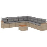 Maison Chic Seti vrtnega pohištva - Vrtna garnitura - Vrtni pohištvo set 10-delna z blazinami bež poli ratan, (21811606) | Shoptok.si